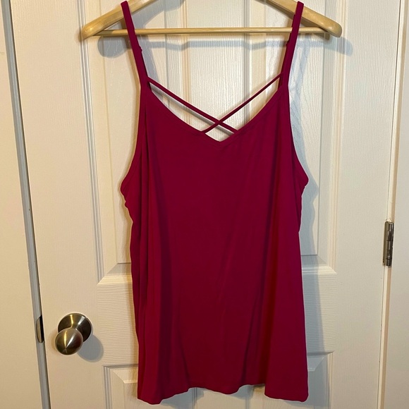 torrid Tops - Torrid magenta spaghetti strap tank w/ crossed strap neckline detail plus sz 3x